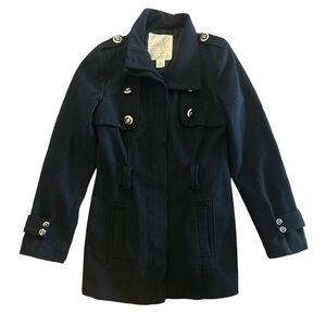 Arden B Women’s Black Gold Military Wool Coat Y2K Vintage Size S